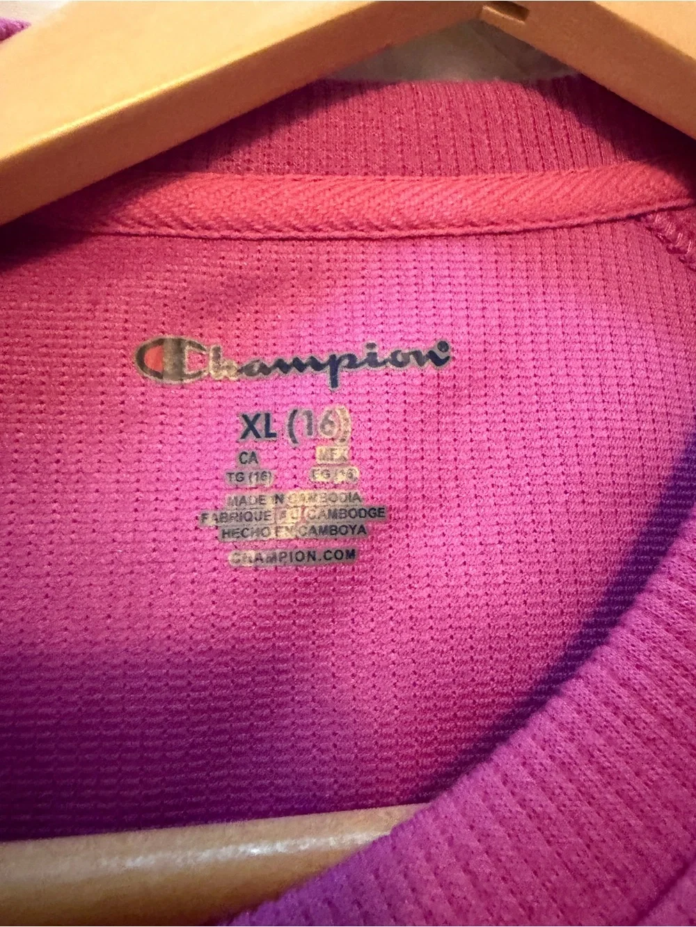 Champion Girls Pink Crewneck Ribbed Sweatshirt